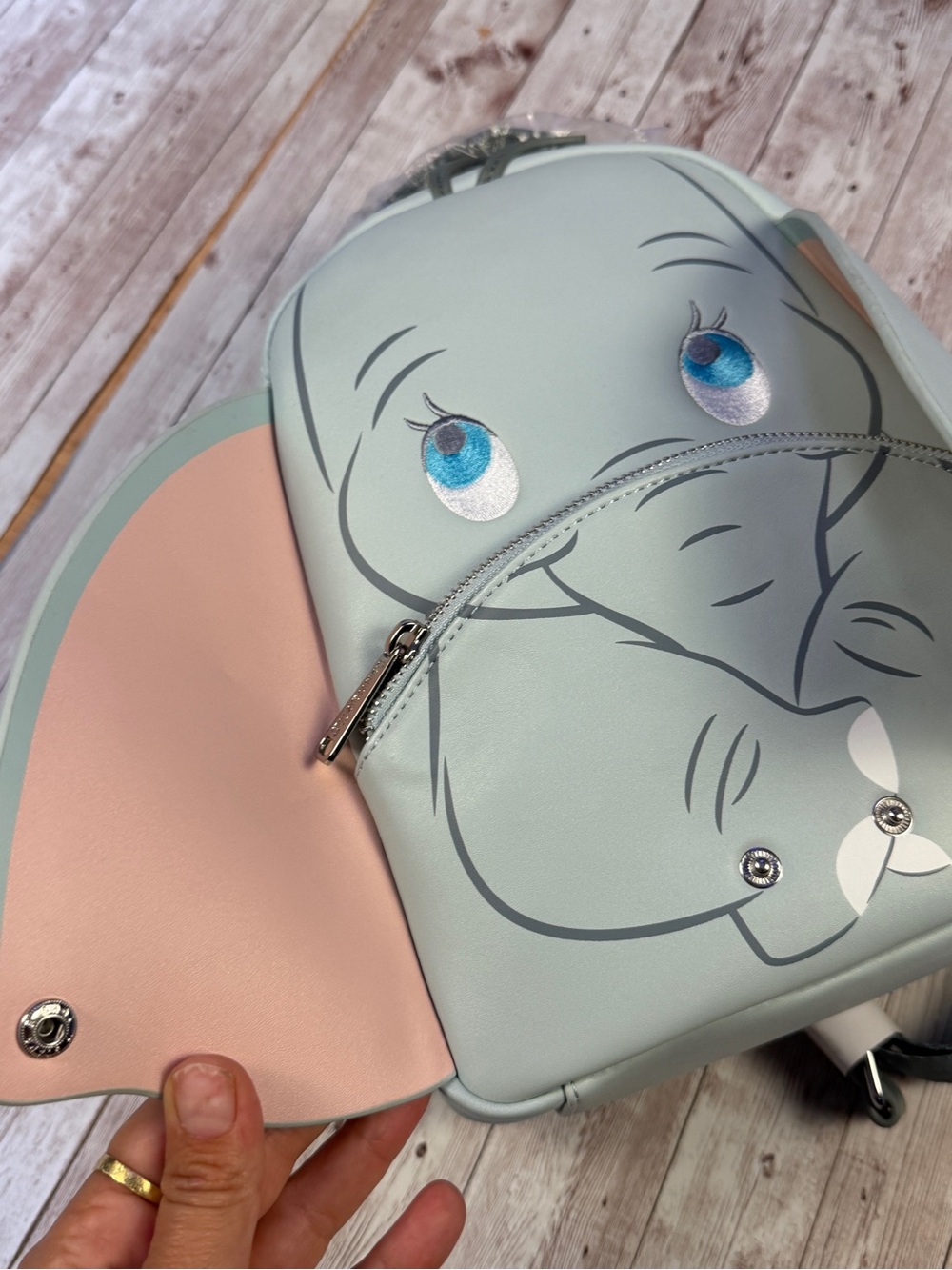 Loungefly Light Blue Dumbo Mini Backpack with Floppy Ears - Picture 3 of 7